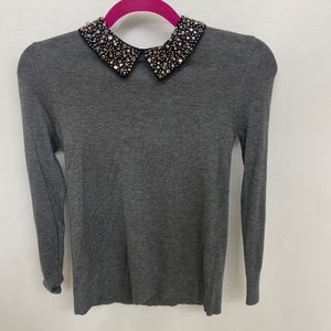 Halogen XXS petite cardigan with detachable trim